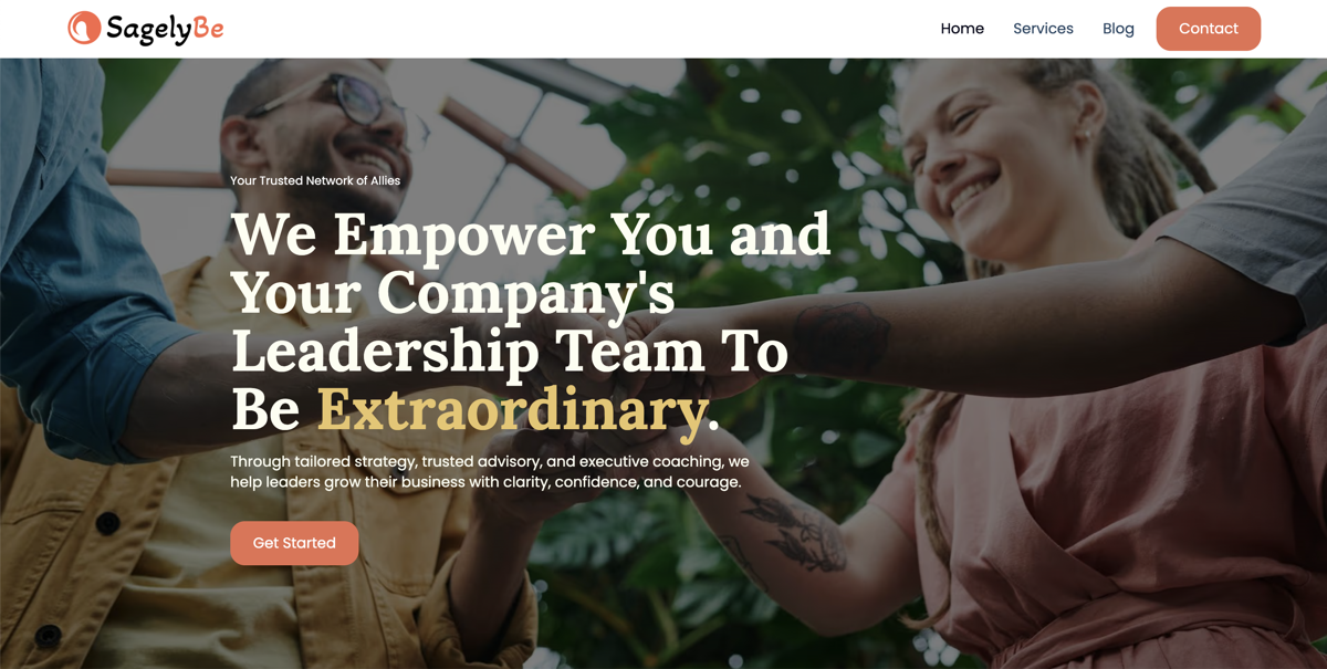SagelyBe, website built by Makai Web