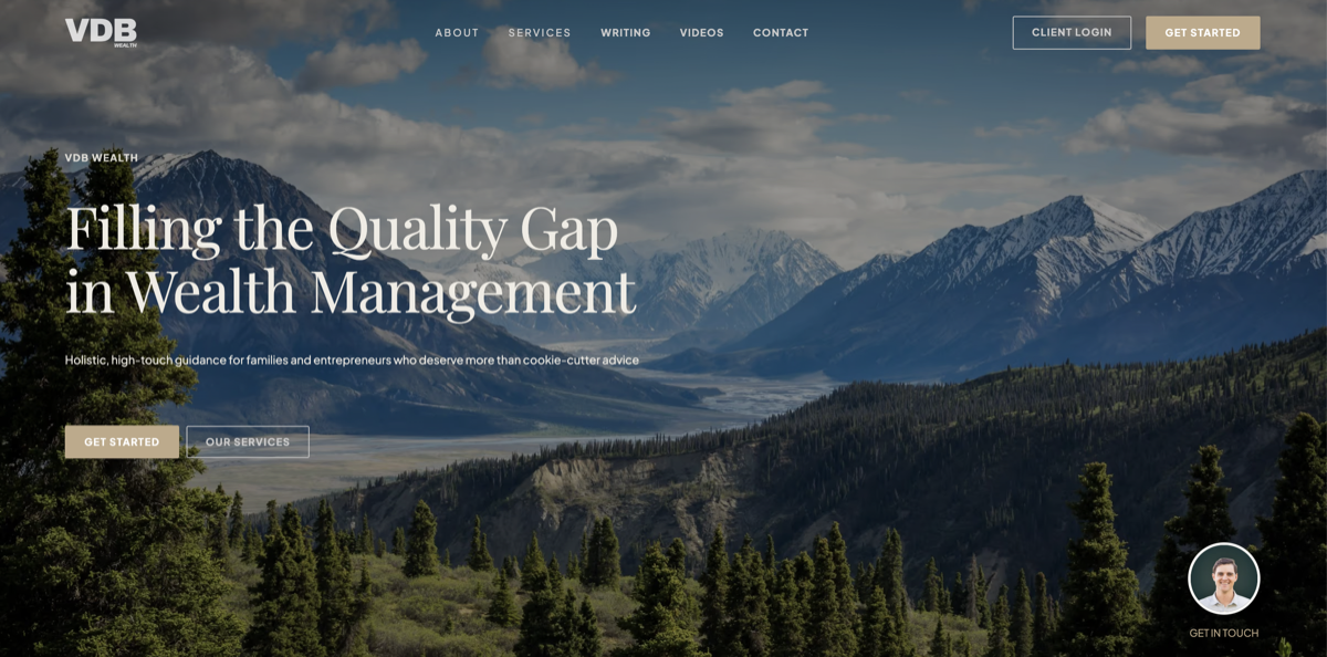 VDB Wealth, website built by Makai Web